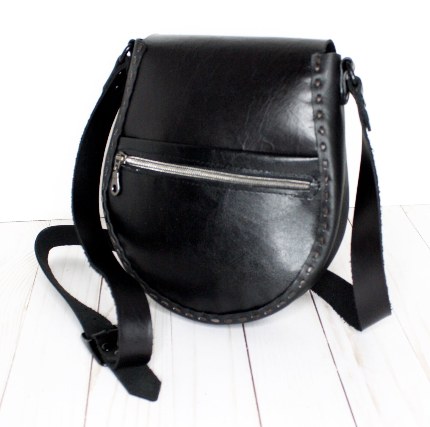 Black with Yellow Ostrich Leather Purse