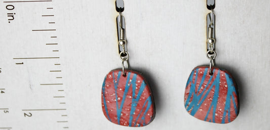 Abstract Stripe Medium Trapezoid Earrings