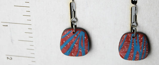 Abstract Stripes Small Trapezoid Earrings