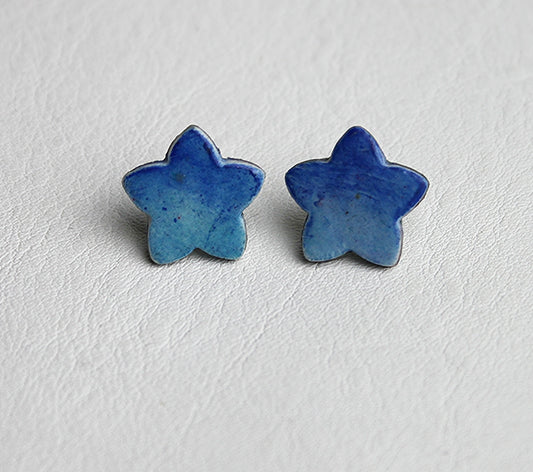 Blue Star Stud Earrings
