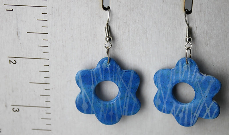 Blue Flower Power Earrings