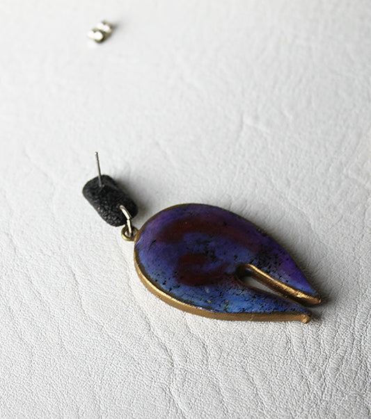 Indigo Tulip Drop Statement Earrings