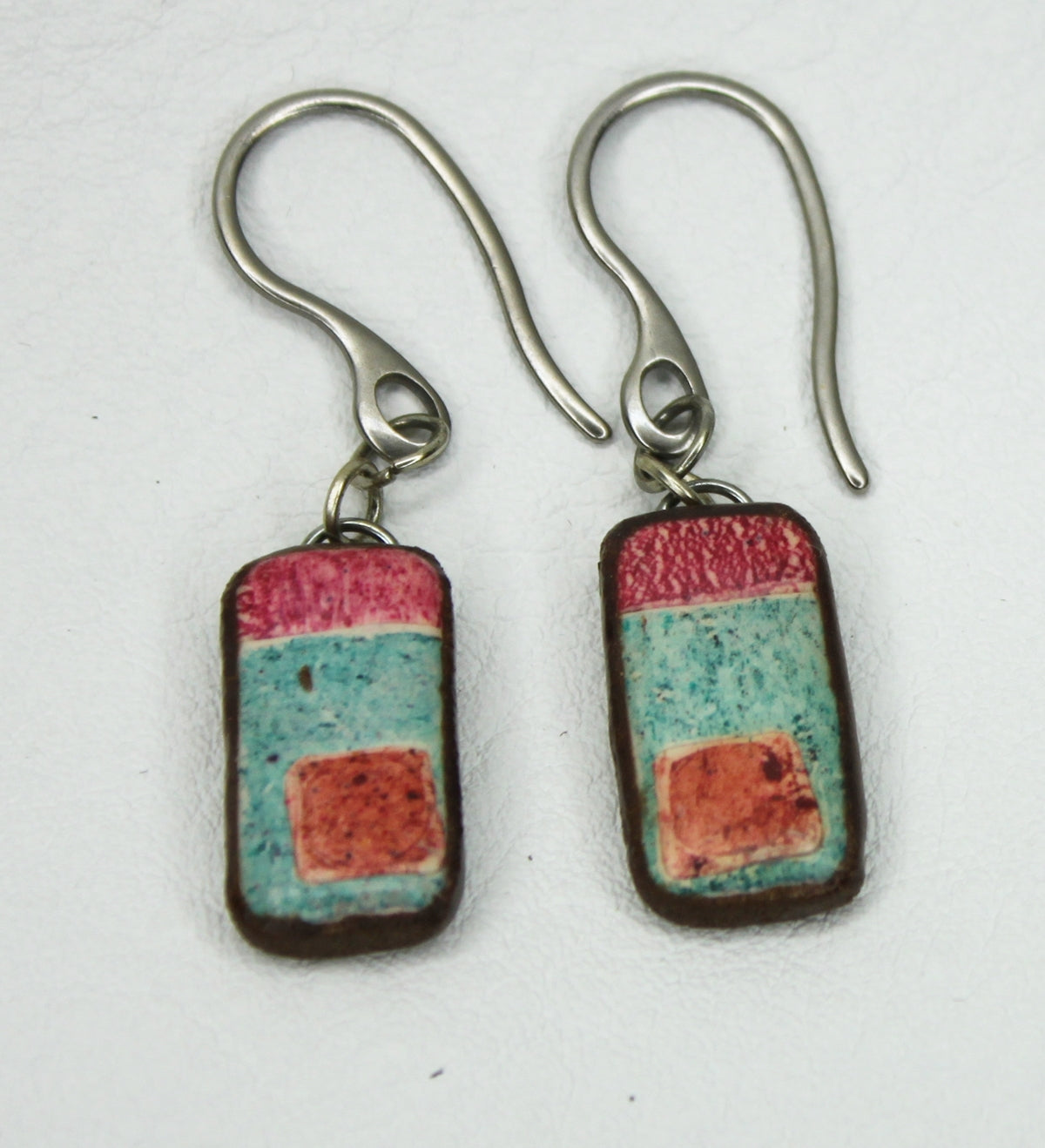 Fading Patch Mini Rectangle Earrings