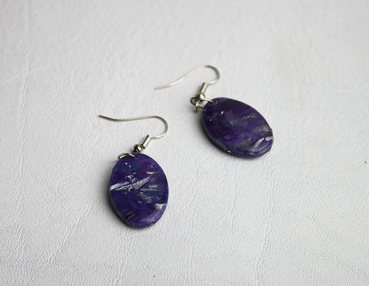Jeweled Purple Drop Earrings