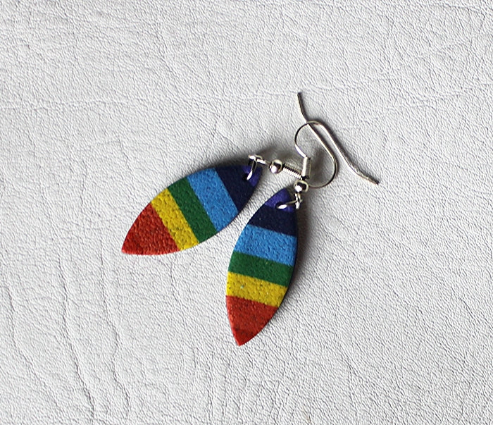 Chakra Strip Narrow Marquise Earrings