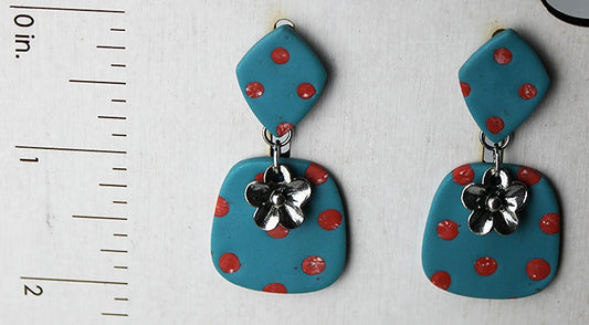 Vintage Polka Dot Statement Earrings