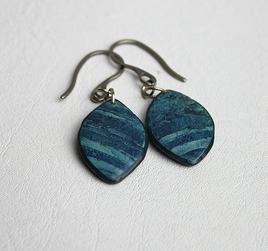 Stonewashed Stripes Marquise Earrings