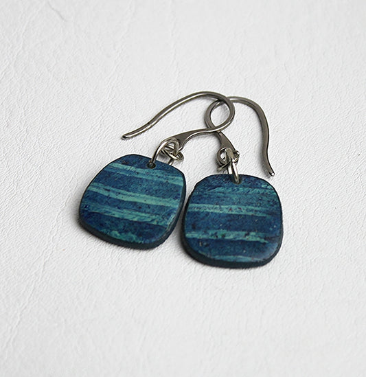Small Stonewashed Stripes Trapezoid Earrings