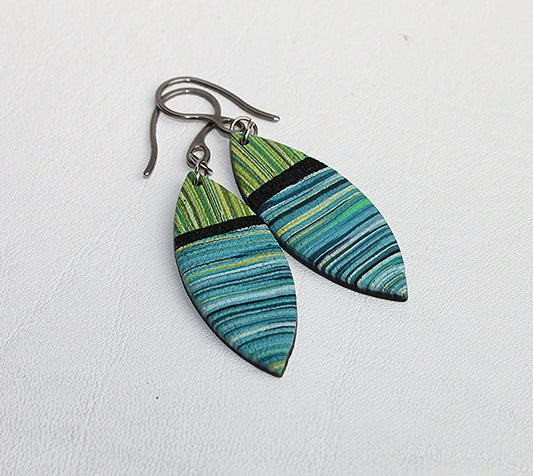 Green and Turquoise Marquise Earrings