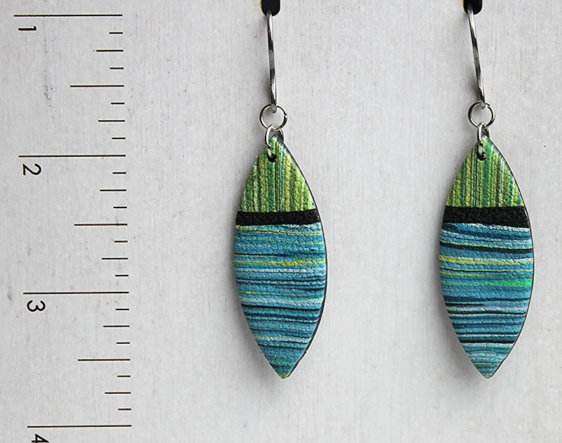 Green and Turquoise Marquise Earrings