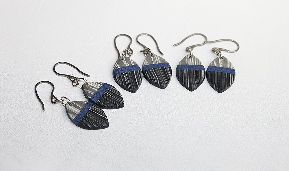 Urban Street Stripes - Marquise Earrings