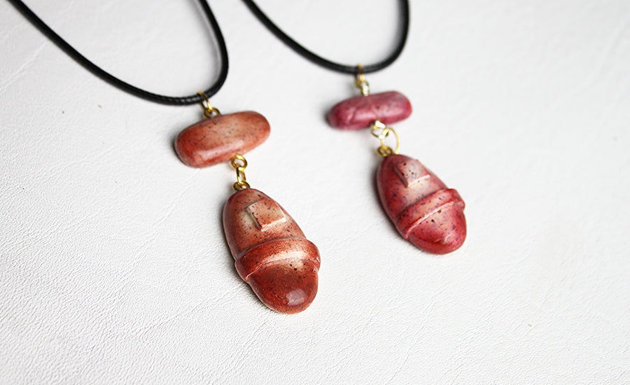 Toasted Moonrock Duo Pendant on Cord