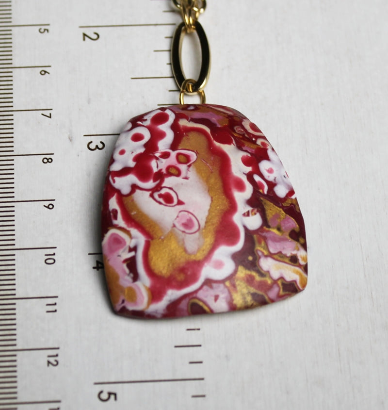 Gold Crimson Dreams Pendant Necklace