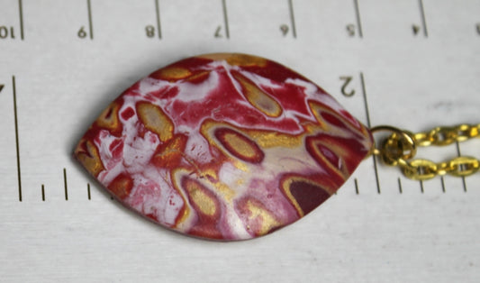 Golden Bubble and Spark Marquise Pendant