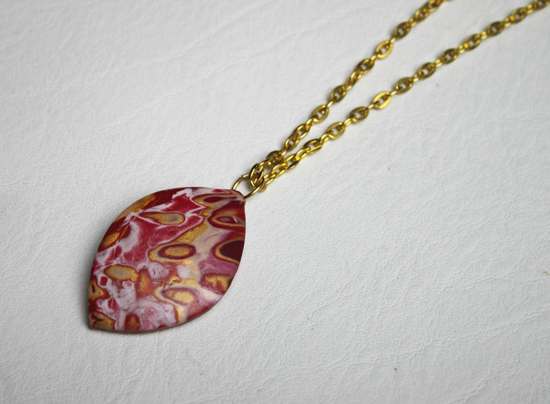 Golden Bubble and Spark Marquise Pendant