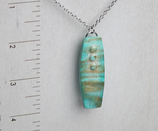 Three Button Pendant in Turquoise and Copper