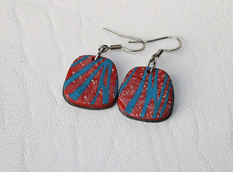 Abstract Stripes Small Trapezoid Earrings