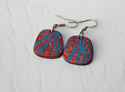 Abstract Stripes Small Trapezoid Earrings
