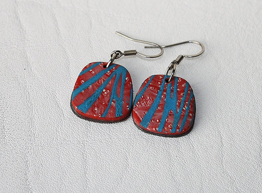 Abstract Stripes Small Trapezoid Earrings