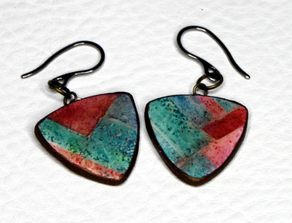 Color Flow Triangle Earrings