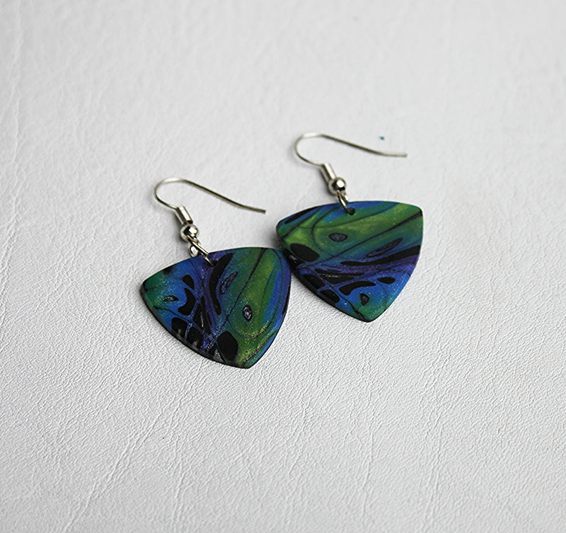 Mokume Gane Blue Green Triangles