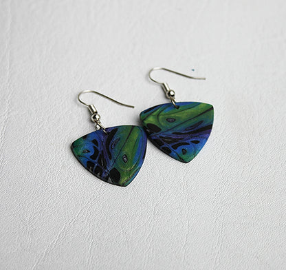Mokume Gane Blue Green Triangles