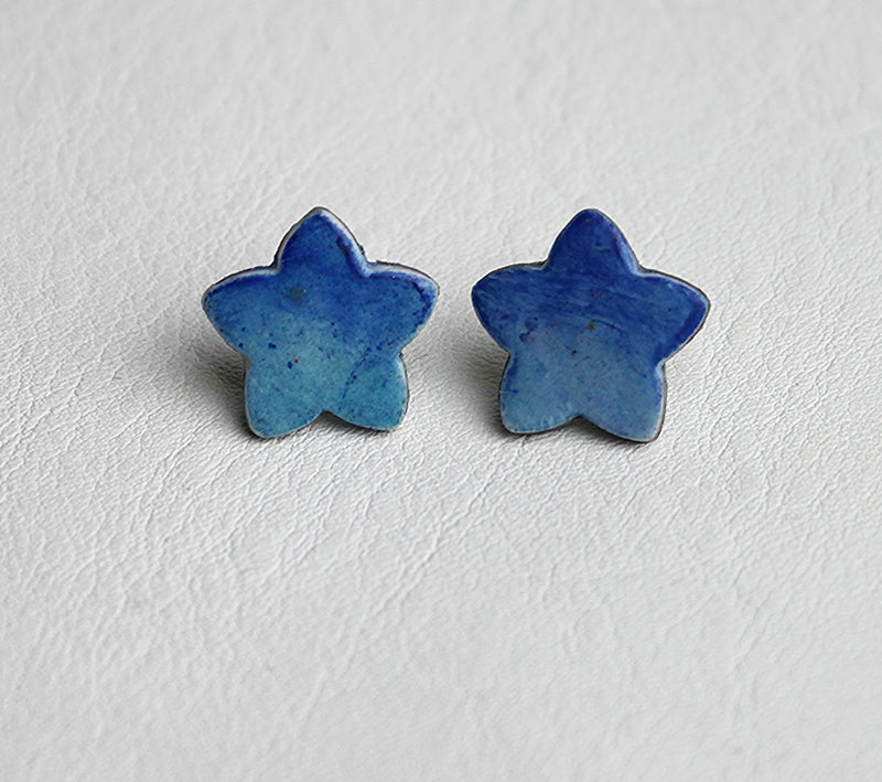 Blue Star Stud Earrings