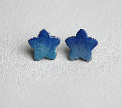 Blue Star Stud Earrings