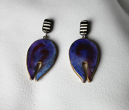 Indigo Tulip Drop Statement Earrings