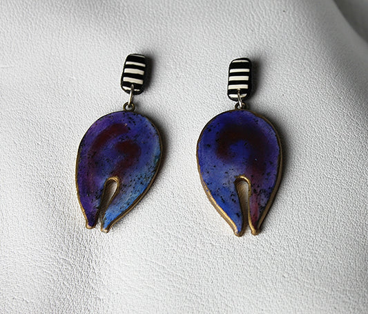 Indigo Tulip Drop Statement Earrings