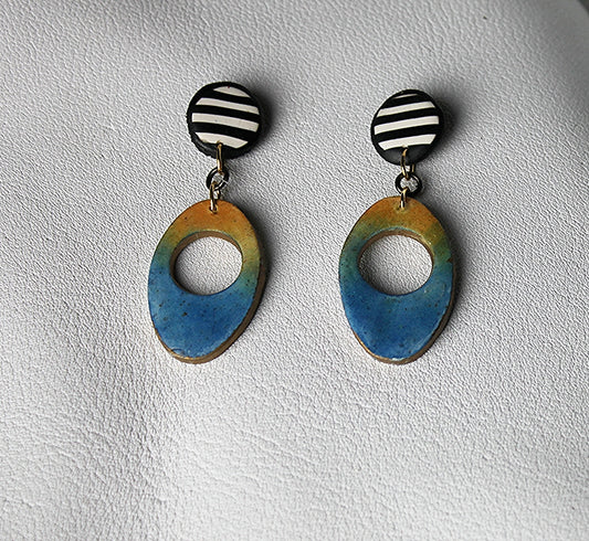 Ocean Gradient Oval Statement Earrings
