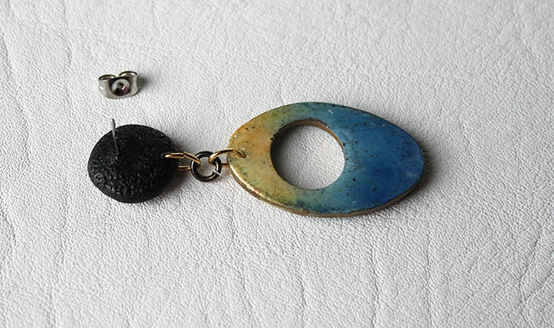 Ocean Gradient Oval Statement Earrings