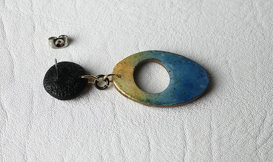 Ocean Gradient Oval Statement Earrings