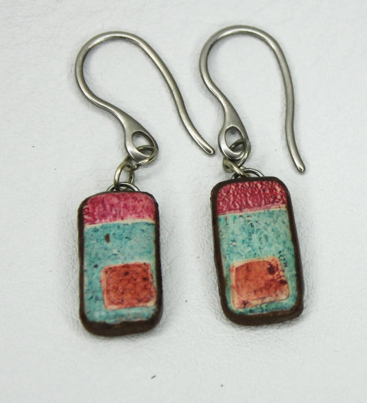 Fading Patch Mini Rectangle Earrings