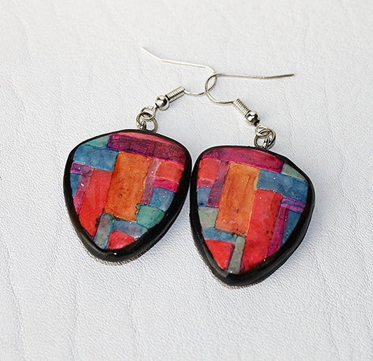 Mosaic Shield Statement Earrings