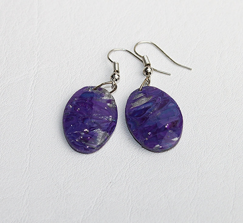 Jeweled Purple Drop Earrings