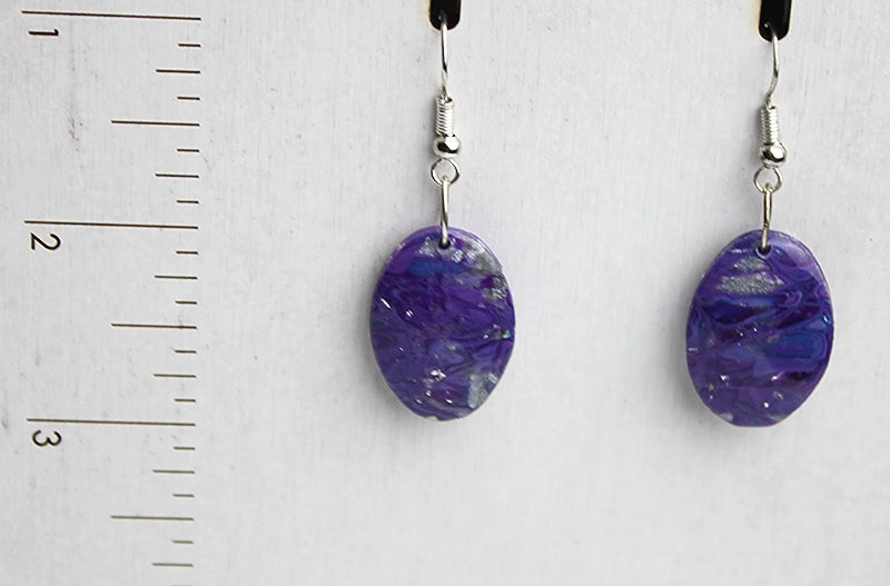 Jeweled Purple Drop Earrings