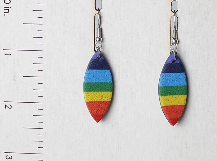 Chakra Strip Narrow Marquise Earrings