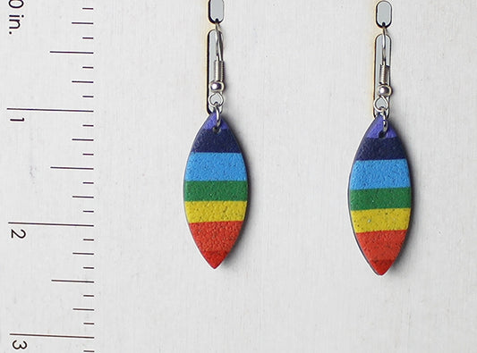 Chakra Strip Narrow Marquise Earrings