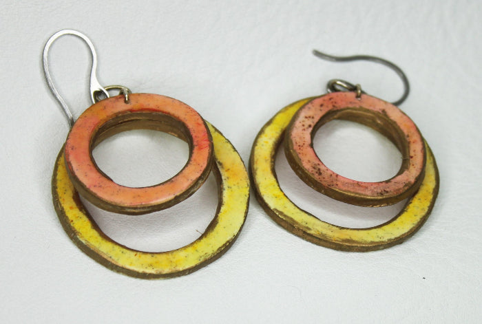 Rustic Hoops in Yellow and Orange