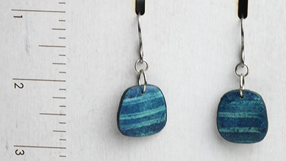 Small Stonewashed Stripes Trapezoid Earrings
