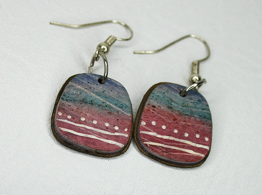 Stripes, Angles and Dots Trapezoidal Earrings