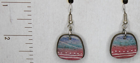 Stripes, Angles and Dots Trapezoidal Earrings