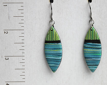 Green and Turquoise Marquise Earrings