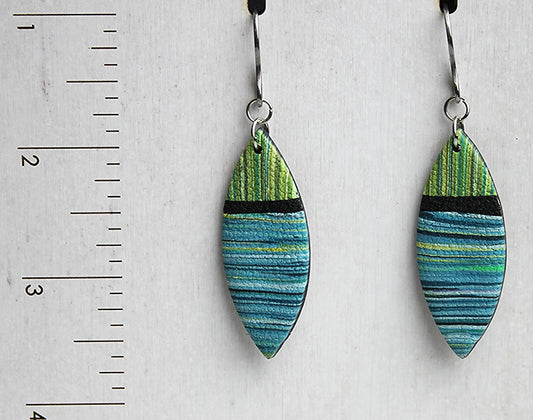 Green and Turquoise Marquise Earrings