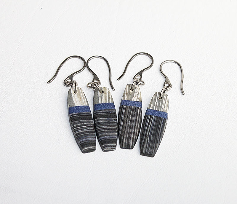 Urban Street Stripes - Rounded Rectangle Earrings