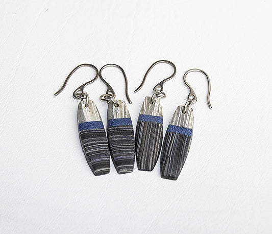 Urban Street Stripes - Rounded Rectangle Earrings