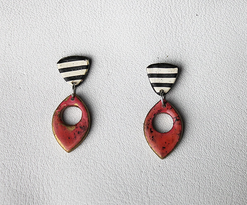 Coral Marquise Statement Earrings