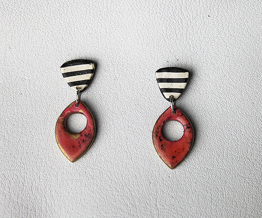 Coral Marquise Statement Earrings