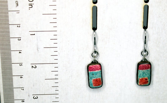 Fading Patch Mini Rectangle Earrings